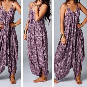 Women's Purple Patterned Jumpsuit